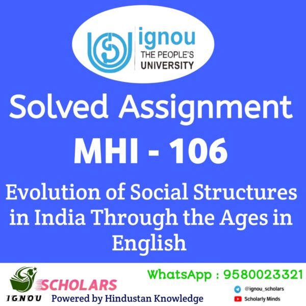MHI 106 Solved Assignment in English
