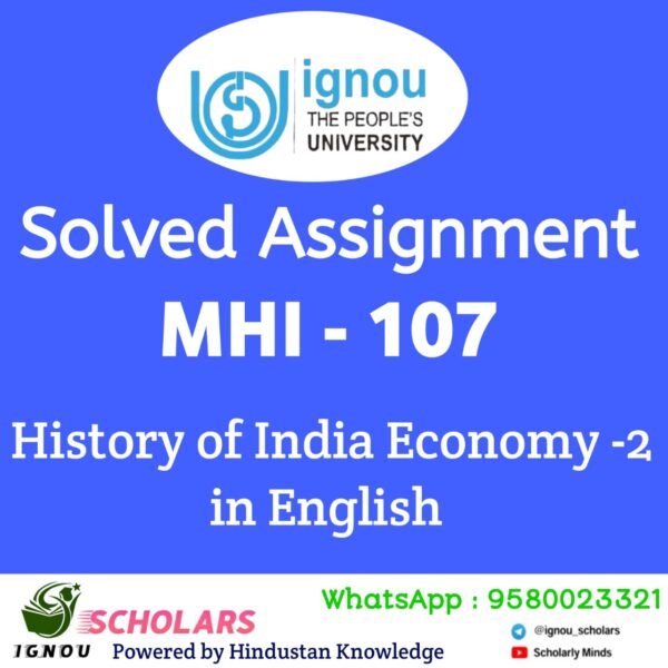 MHI 107 Solved Assignment in English