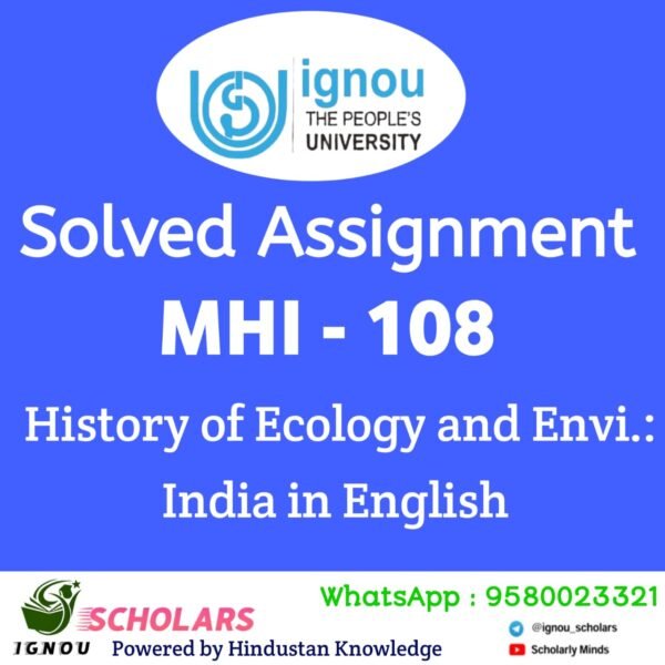 MHI 108 Solved Assignment in English