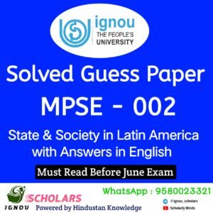 MPSE 002 Guess Paper June Exam in English