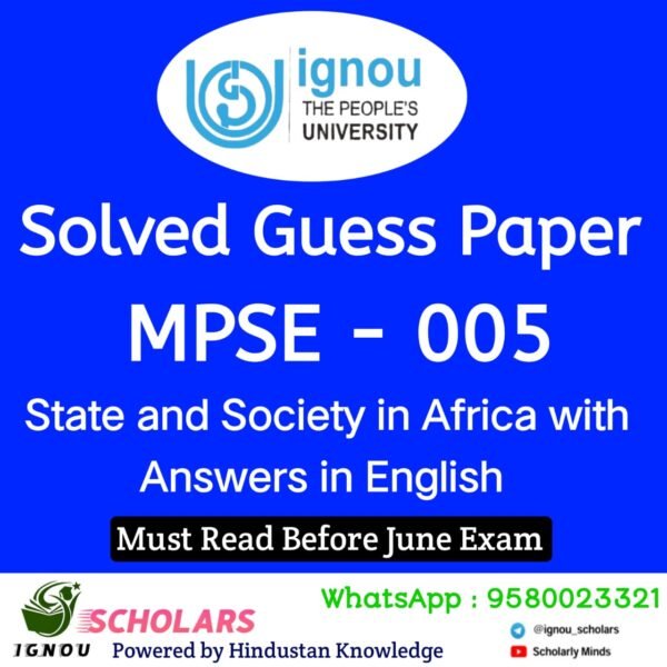 MPSE 005 Guess Paper June Exam in English