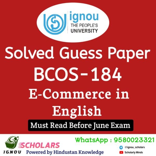 BCOS 184 Guess Paper June Exam in English