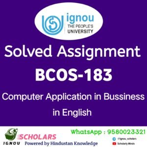 BCOS 183 : Computer Application in Business in English Solved Assignment 2024-25