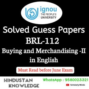 BRL 112 : Buying and Merchandising -II in English Solved Guess Paper June 2025 Exam