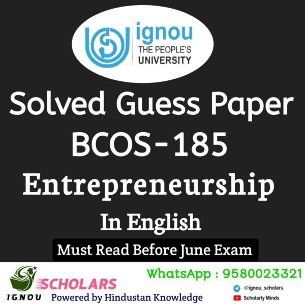 BCOS 185 Guess Paper June Exam in English