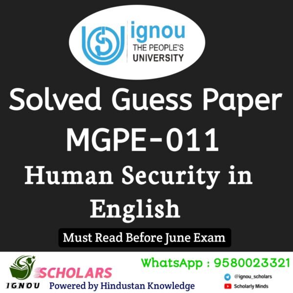 MGPE 011 Guess Paper June Exam in English
