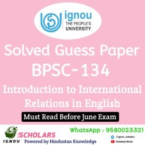 BPSC 134 Guess Paper June Exam in English