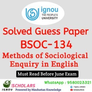 BSOC 134 Guess Paper June Exam in English