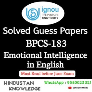BPCS 183 Solved Guess Paper June Exam in English