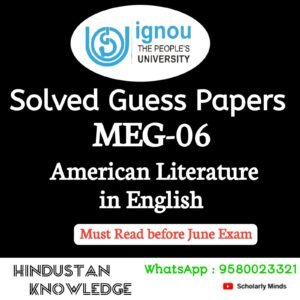 MEG 06 : American Literature Solved Guess Paper June 2025 Exam