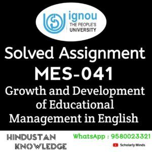MES 041 Solved Assignemnt in English