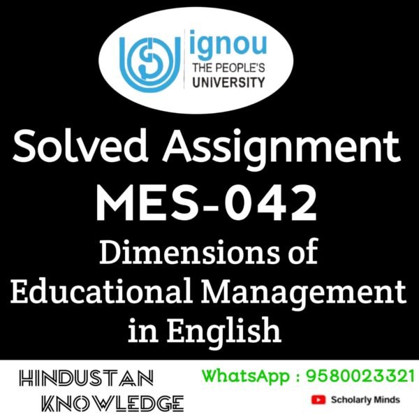 MES 042 Solved Assignemnt in English
