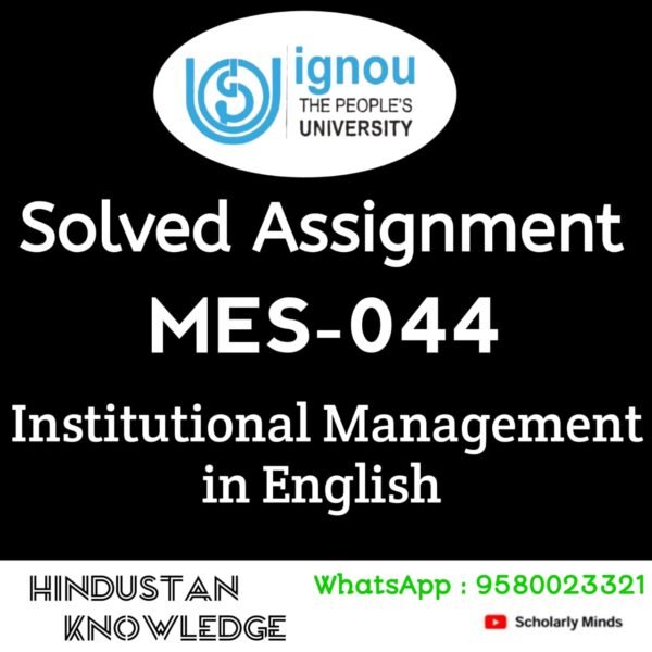 MES 044 Solved Assignemnt in English