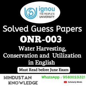 ONR 003 Solved Guess Paper June Exam in English