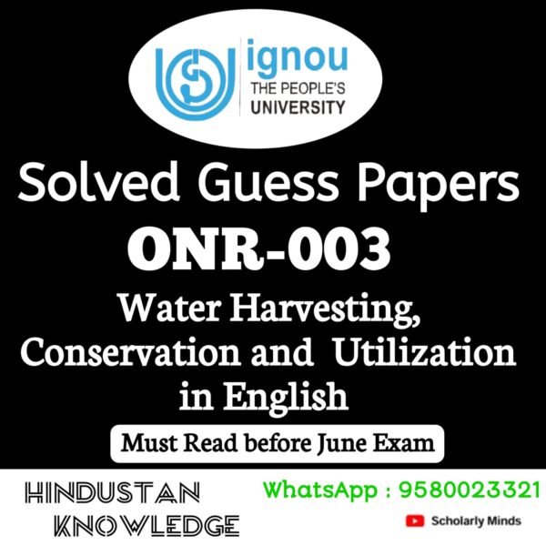 ONR 003 Solved Guess Paper June Exam in English
