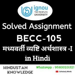 BECC 105 : मध्यवर्ती व्यष्टि अर्थशास्त्र-I in Hindi Solved Assignment 2024-25