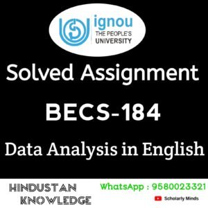 BECS 184 : Data Analysis in English Solved Assignment 2024-25