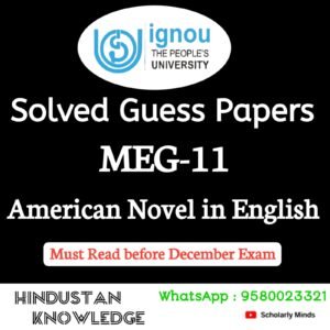 MEG 11 : American Novel Solved Guess Paper December 2025 Exam