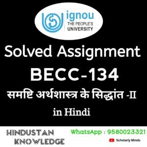 BECC 134 : समष्टि अर्थशास्त्र के सिद्धांत-II in Hindi Solved Assignment 2025-26