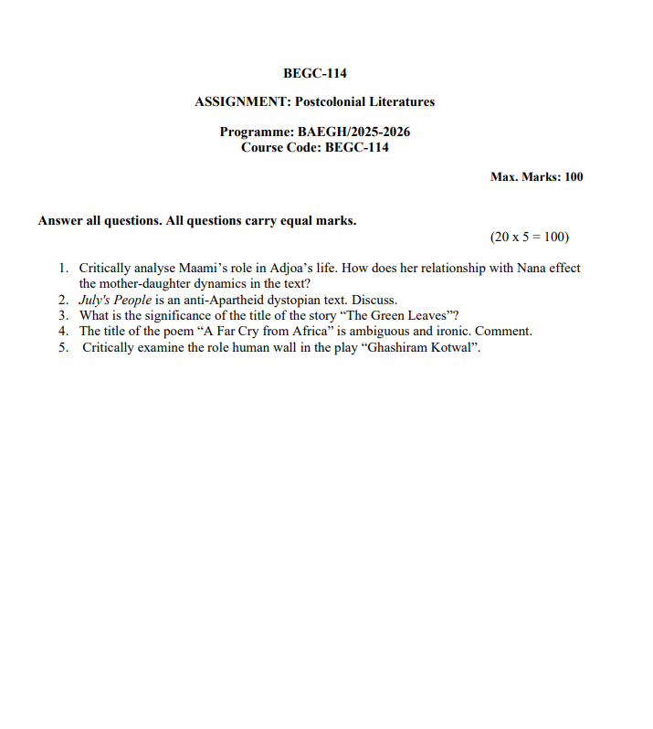 BEGC 114 SA ENG 2025-26