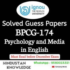 BPCG 174 : Psychology and Media in English Solved Assignment 2025-26