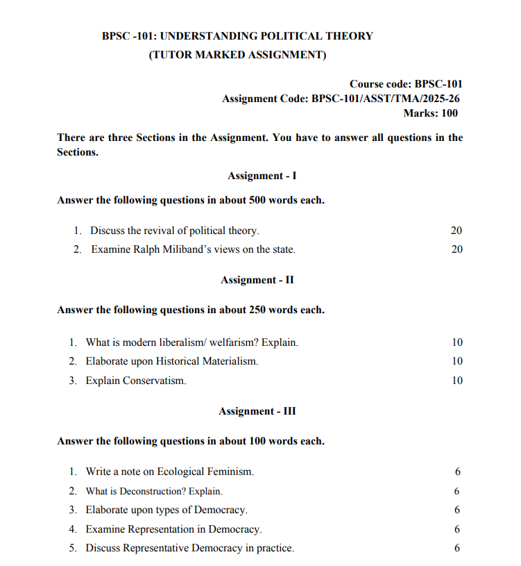 BPSC 101 SA ENG 25-26