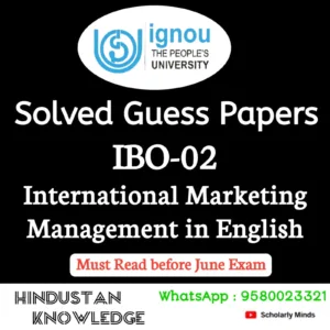 IBO 02 : International Marketing Management in English Solved Guess Paper June 2026 Exam