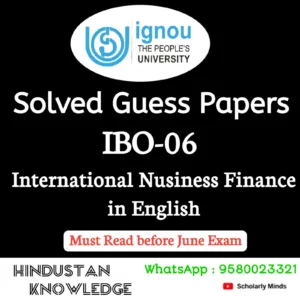 IBO 06 : International Business Finance in English Solved Guess Paper June 2026 Exam