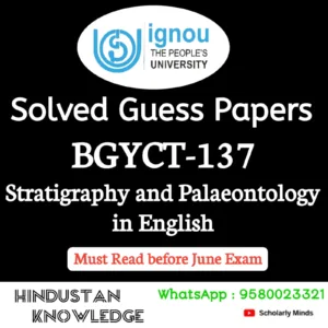BGYCT 137 : Stratigraphy and Palaeontology in English Solved Guess Paper June 2026 Exam