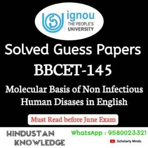 BBCET 145 : Molecular Basis of Non-Infectious Human Diseases in English Solved Guess Paper June 2026 Exam
