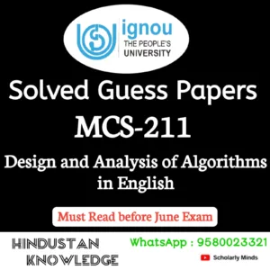 MCS 211 : Design and Analysis of Algorithms in English Solved Guess Paper June 2026 Exam