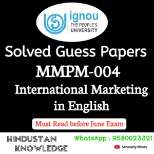 MMPM 004 : International Marketing in English Solved Guess Paper June 2026 Exam
