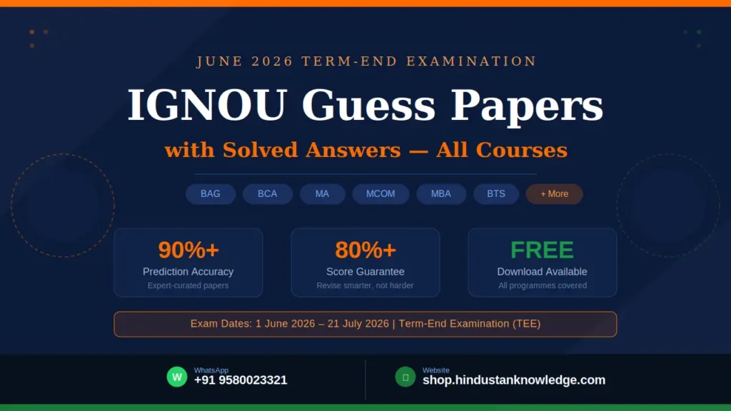 IGNOU Guess Paper June 2026 with Answers