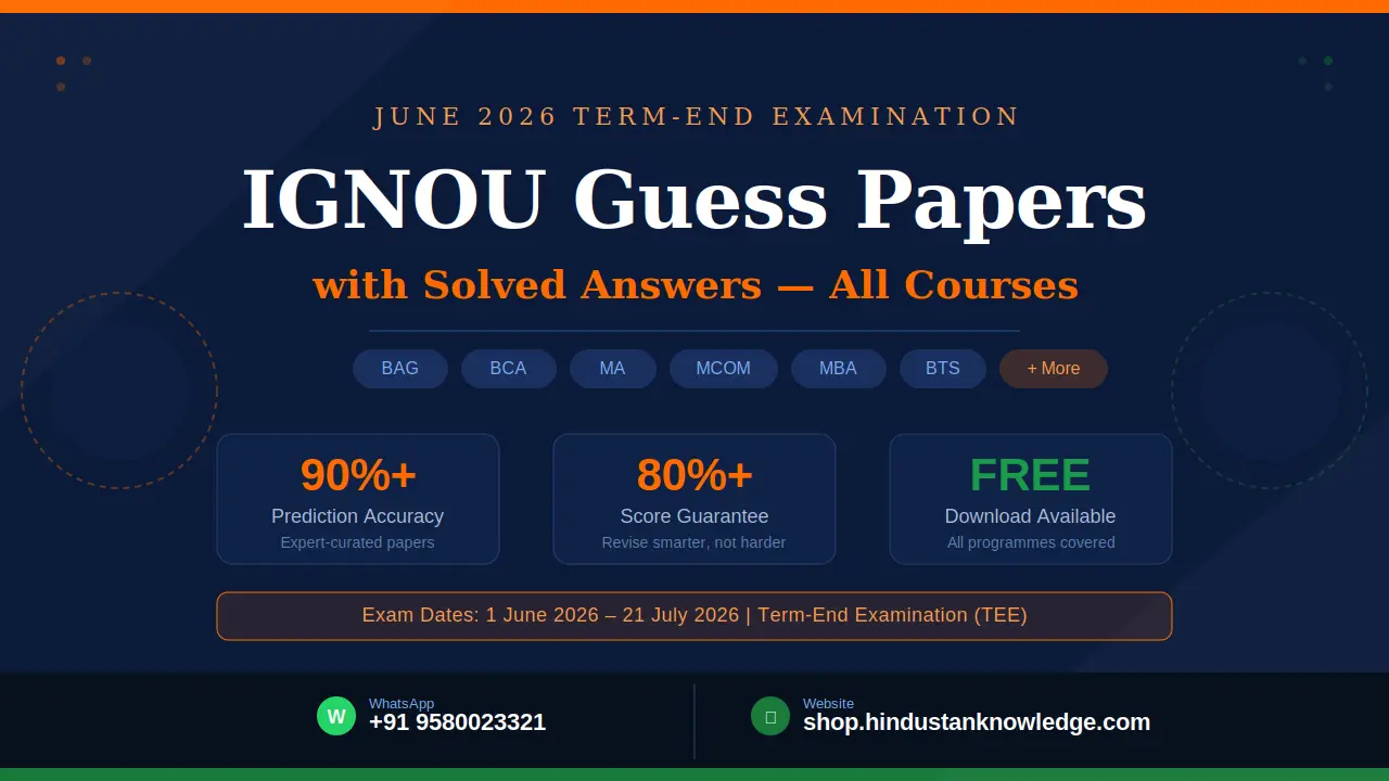 IGNOU Guess Paper June 2026 with Answers