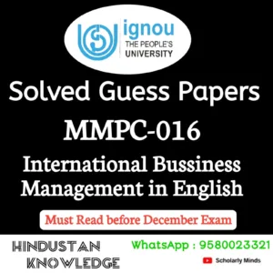 MMPC 016 : International Business Management in English Solved Guess Paper December 2026 Exam
