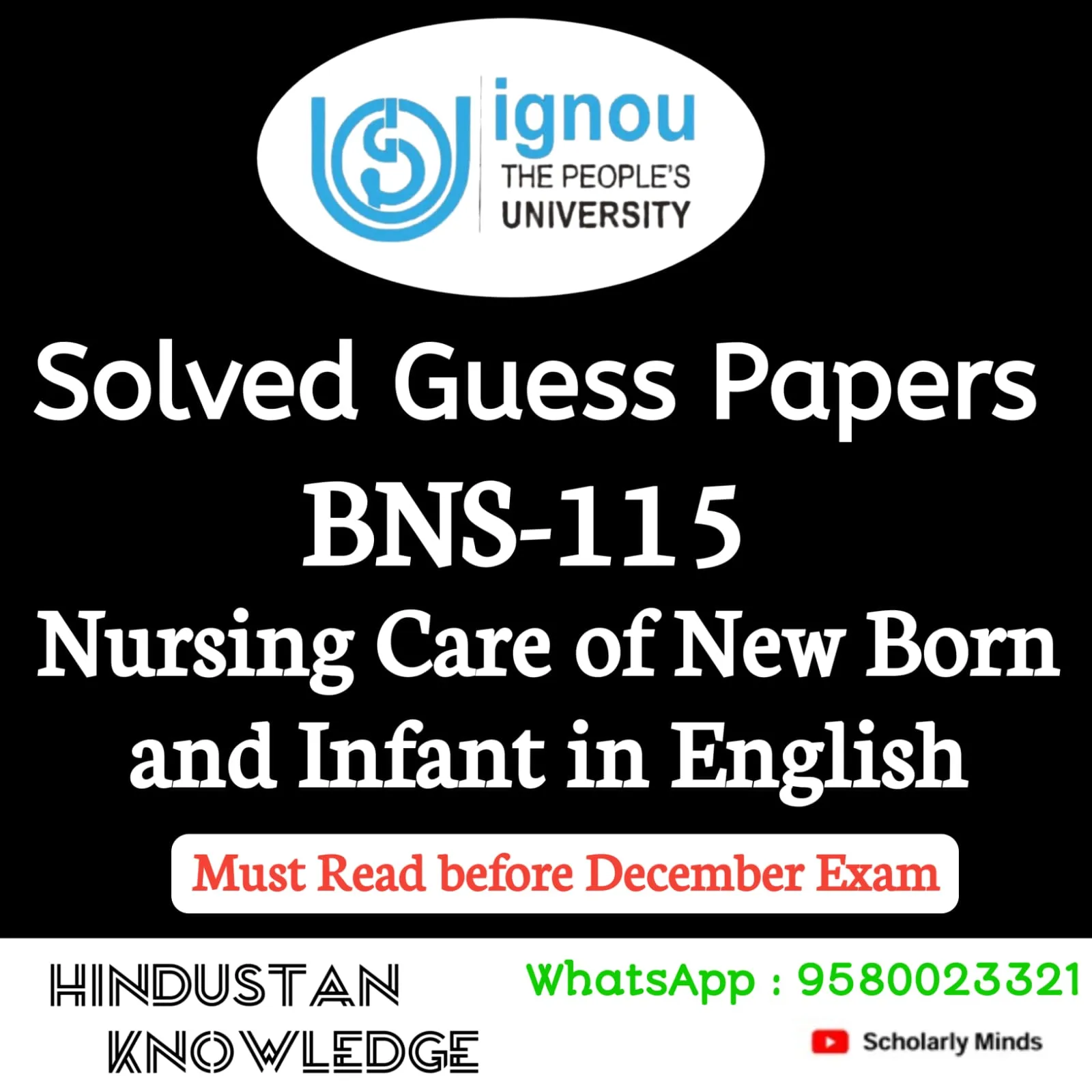 BNS 115 : Nursing Care of New Born and Infant in English Solved Guess Paper December 2026 Exam