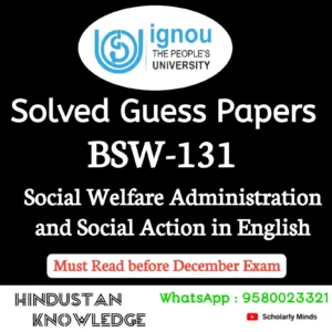 BSW 121 : Professional Social Work and its Values in English Solved Guess Paper December 2026 Exam