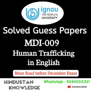 MDI 009 : Human Trafficking in English Solved Guess Paper December 2026 Exam