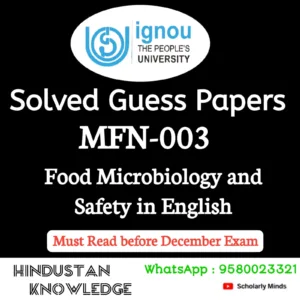 MFN 003 : Food Microbiology and Safety in English Solved Guess Paper December 2026 Exam