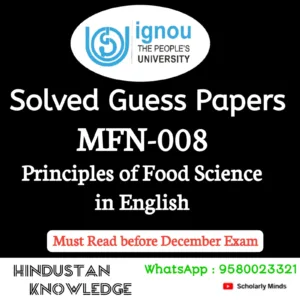 MFN 008 : Principles of Food Science in English Solved Guess Paper December 2026 Exam