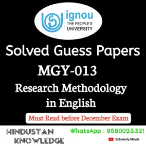 MGY 013 : Research Methodology and Professional Skills in Geoinformatics in English Solved Guess Paper December 2026 Exam