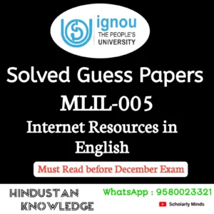 MLIL 005 : Internet Resources in English Solved Guess Paper December 2026 Exam