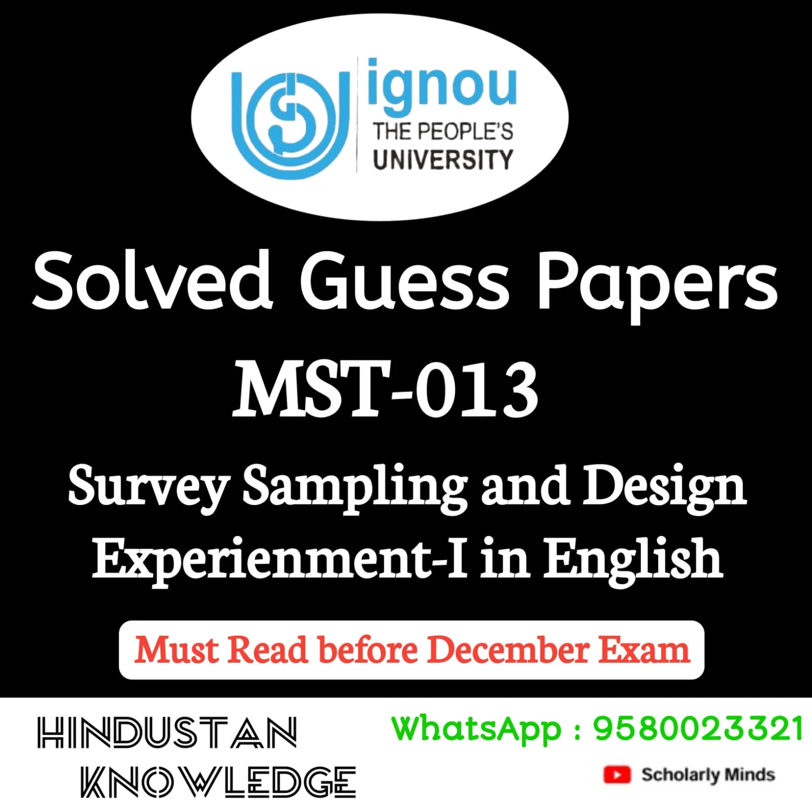MST 013 ENGLISH GUESS PAPER
